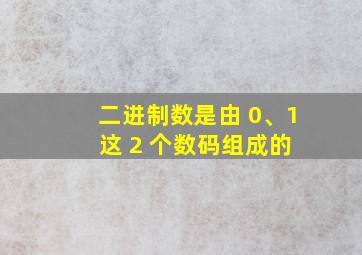 二进制数是由 0、1 这 2 个数码组成的